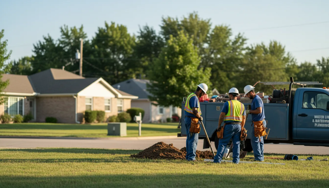 Residential water line and bathroom plumbing service in Reeds, MO